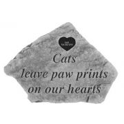 Cats Leave...W Heart All Weatherproof Cast Stone Memorial