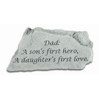 Dad - A Son's First Hero... All Weatherproof Cast Stone