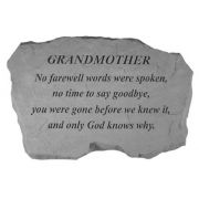 Grandmother- No Farewell Words... All Weatherproof Cast Stone