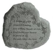 Heart-A Heart Of Gold Stopped Beating All Cast Stone Memorial