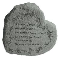 Heart-A Heart Of Gold Stopped Beating All Cast Stone Memorial