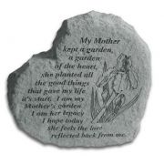 Heart-My Mother Kept A Garden... All Weatherproof Cast Stone Memorial