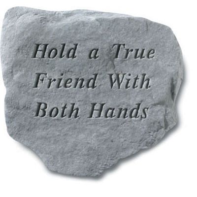 Hold A True Friend With Both Hands All Weatherproof Cast Stone - 707509635206 - 63520