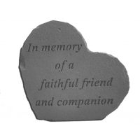 Small Heart In Memory Of... All Weatherproof Cast Stone Memorial