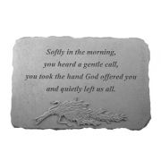 Softly In The Morning w/Rosemary All Weatherproof Cast Stone Memorial