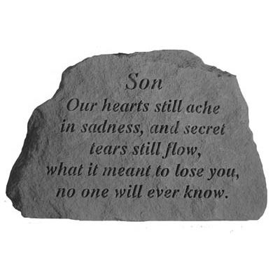 Son - Our Hearts Still... All Weatherproof Cast Stone Memorial - 707509787202 - 78720