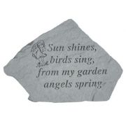 Sun Shines, Birds Sing,...( w/Cherub) All Weatherproof Cast Stone