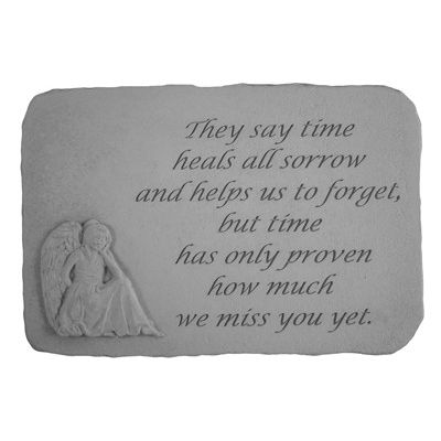 They Say Time Heals...(With Sitting Angel) All Weatherproof Cast Stone - 707509224202 - 22420
