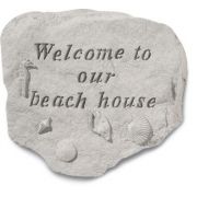 Welcome To Our Beach All Weatherproof Cast Stone