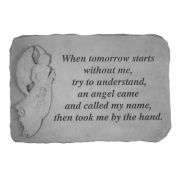 When Tomorrow Starts...(With Standing Angel) Weatherproof Cast Stone