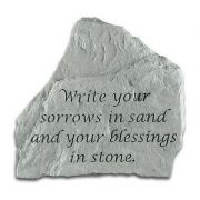 Write Your Sorrows... All Weatherproof Cast Stone Plaque