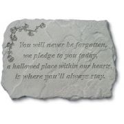 You Will Never Be Forgotten...  w/Roses All Weatherproof Cast Stone