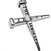 Mens 2 Nail Christian Jewelry Cross Necklace