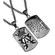 Men's Alpha Omega Christian Jewelry Dog Tag Necklace