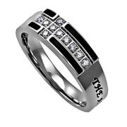 Women's Black Ensign Christian Jewelry Ring