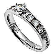 Women's Princess Solitaire Christian Jewelry Ring