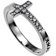 Women's Sideways Cross Christian Jewelry Ring
