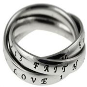 Women's Triple Christian Jewelry Band Ring