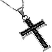 Women's Black Mini Christian Jewelry Cross Necklace