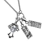 Women's Silver Hang Charm Christian Jewelry Necklace