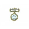 Fancy Round Church Badge Magnet or Pin -  Custom Name