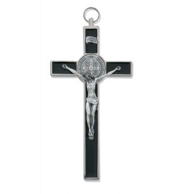 8 inch Black Epoxy Saint Benedict Wall Crucifix - 735365529186 - 119-04