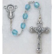 6mm Ab Aqua/march Rosary -