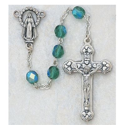 6mm Aurora Borealis Emerald/May Rosary - 735365520268 - 120-EMC