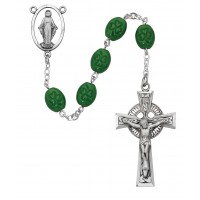 Ss 6x8mm Oval Shamrock Rosary
