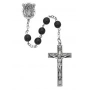Ss 6mm Black Glass Rosary