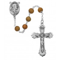 7mm Olive Wood Round Rosary