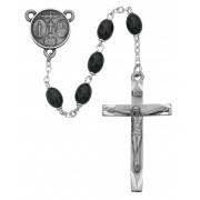 6x8mm Black Wood Oval Rosary