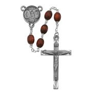 6x8mm Brown Wood Oval Rosary
