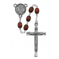 6x8mm Brown Wood Oval Rosary