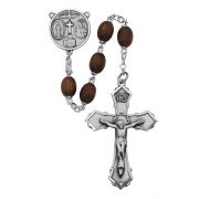 6x8mm Brown Wood Oval Rosary