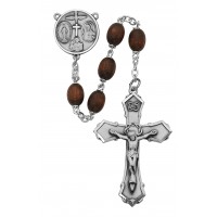 6x8mm Brown Wood Oval Rosary