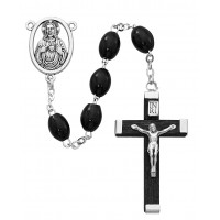 6x8mm Black Wood Rosary -