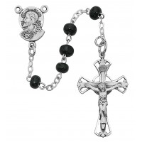 Ss 5mm Black Wood Rosary