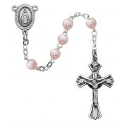 3mm Pink Glass Rosary