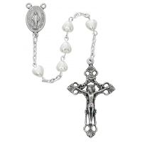 6x6mm Pearl Heart Rosary -