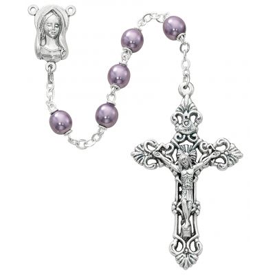 7mm Amethyst Pearl Beads Rosary - 735365520992 - 351C