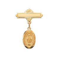 Gold Plated Sterling Silver Miraculous Medal Baby Pin