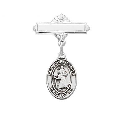Sterling Silver St. Christopher Baby Bar Pin - 735365496815 - 437LT