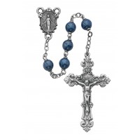 7mm Blue Glass Rosary