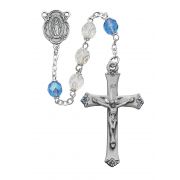 7mm Blue/crystal Rosary