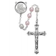 Ss 7mm Pink Pearl Rosary