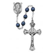 7mm Blue Metallic Rosary