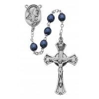 7mm Blue Metallic Rosary