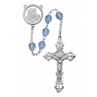 7mm Blue Glass Rosary