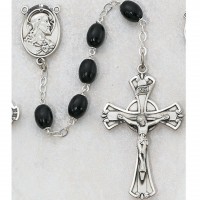 Ss 6x8mm Black Wood Rosary